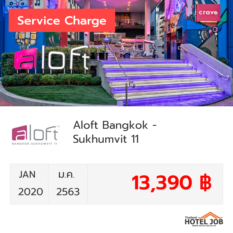 เซอร์วิสชาร์จ Aloft Bangkok - Sukhumvit 11 มกราคม 2020
