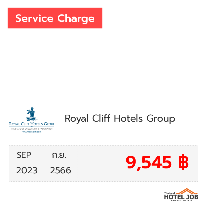 เซอร์วิสชาร์จ Royal Cliff Hotels Group กันยายน 2023