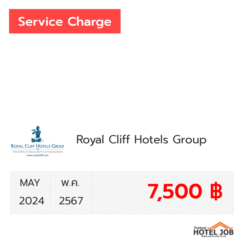 เซอร์วิสชาร์จ Royal Cliff Hotels Group พฤษภาคม 2024